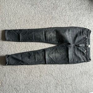 J. Crew 10” high rise tooth pick black wash skinny jeans Size 31 Tall